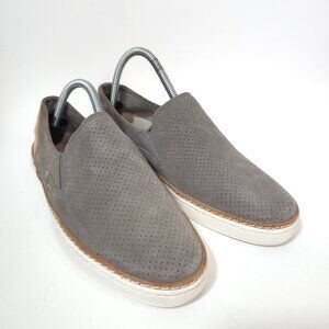 UGG Suede Slip On Espadrilles Gray Comfort Flats Casual Shoes Womens Size 7.5